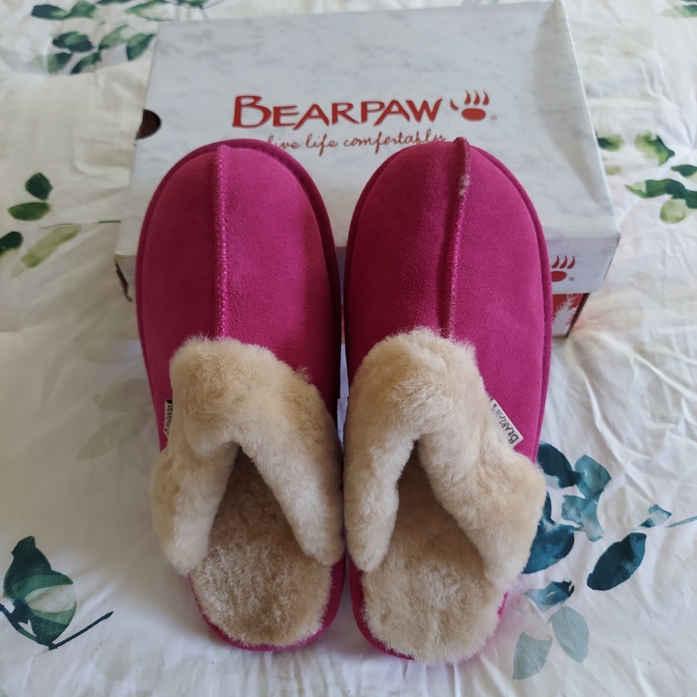 Bearpaw Pink Suede Slippers